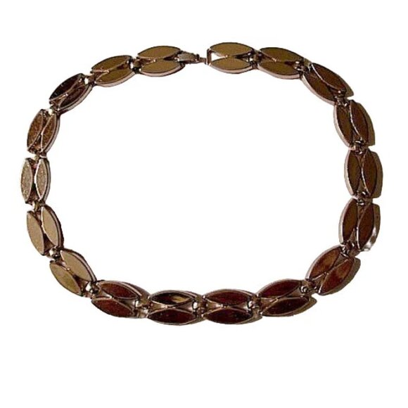 Monet Rice Disc Necklace Link Chain Gold Tone - Picture 3 of 5